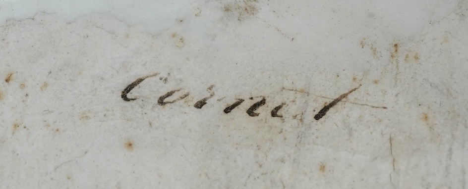 A pair of Paris porcelain cornucopia vases, mid 19th century